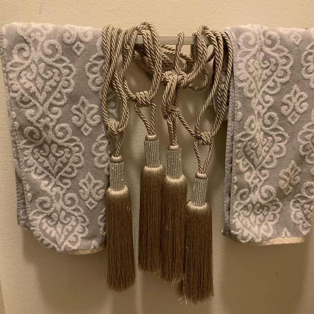 Silver rhinestone Curtain tie backs